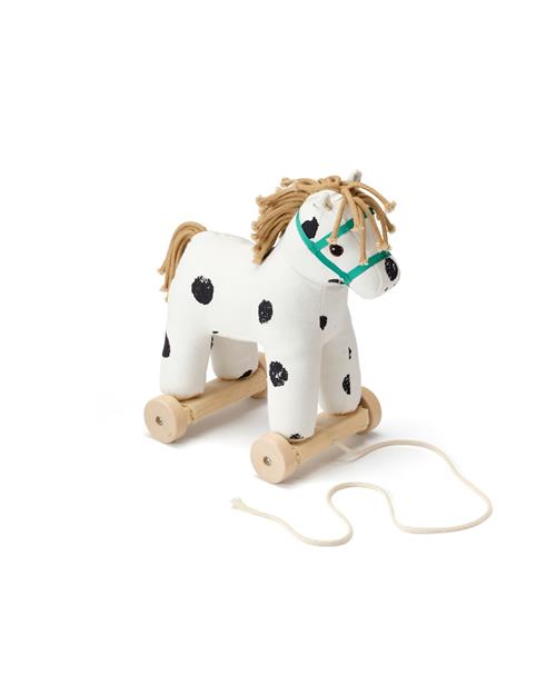 Kid's Concept Pippi Trækhest  White, Black One Size  Hvid  One Size 1+ Years unisex