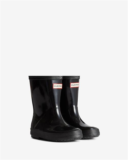 Hunter Kid's First Gloss Boot Black 24 EU  Sort  24 EU  unisex