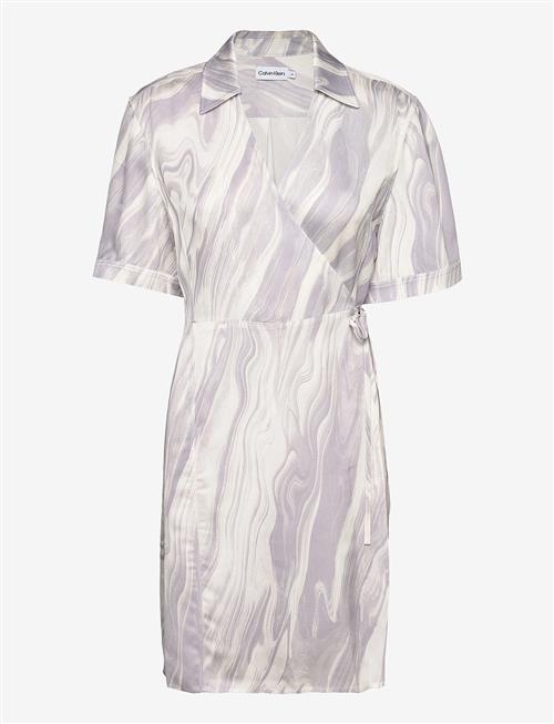 Calvin Klein | Shine Viscose Wrap Dress | 42