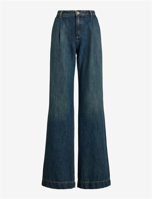 Lauren Ralph Lauren | High-Rise Pleated Wide-Leg Jean | 42