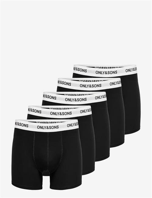 ONLY & SONS | Onsfitz Solid Black Boxer 5-Pack | L