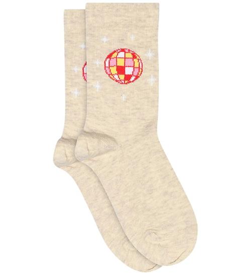Melton Strømper - Disco - Light Beige Melange