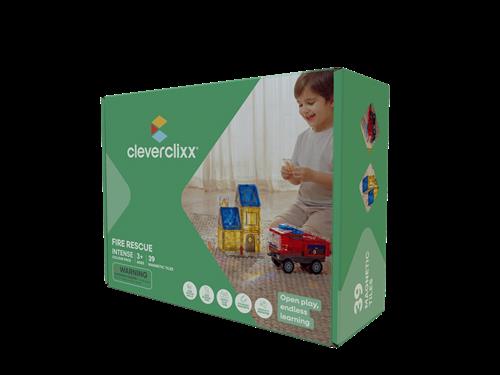 Cleverclixx 39 Stk. Magnetiske Fliser Fire Rescue Pack Intense  Blå  One Size 3+ Years unisex