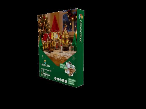 Cleverclixx 46 Stk. Magnetiske Brikker Christmas Village Advent Calender  Rød  One Size 3+ Years unisex