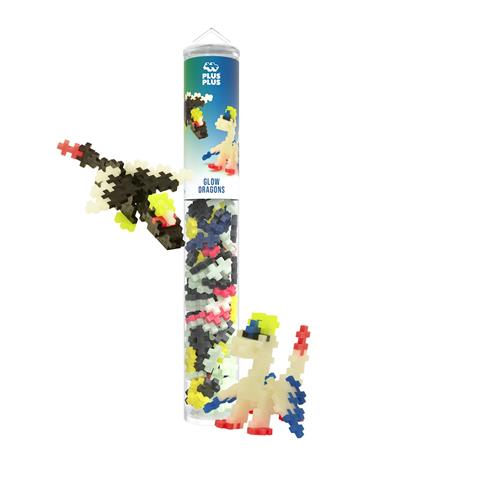 Plus-Plus 100 Stk. Bygge Set -rør Glow Dragons  Glow Dragons One Size  Sort  One Size 7+ Years unisex