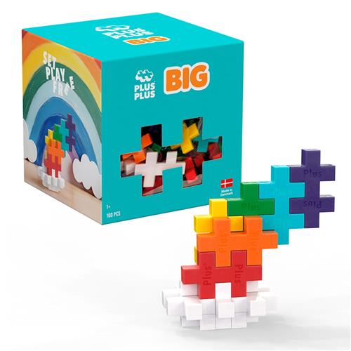 Plus-Plus BIG 100 Stk. Byggeklodser Set Rainbow Mix  Rainbow Mix One Size  Grøn  One Size 1+ Years unisex