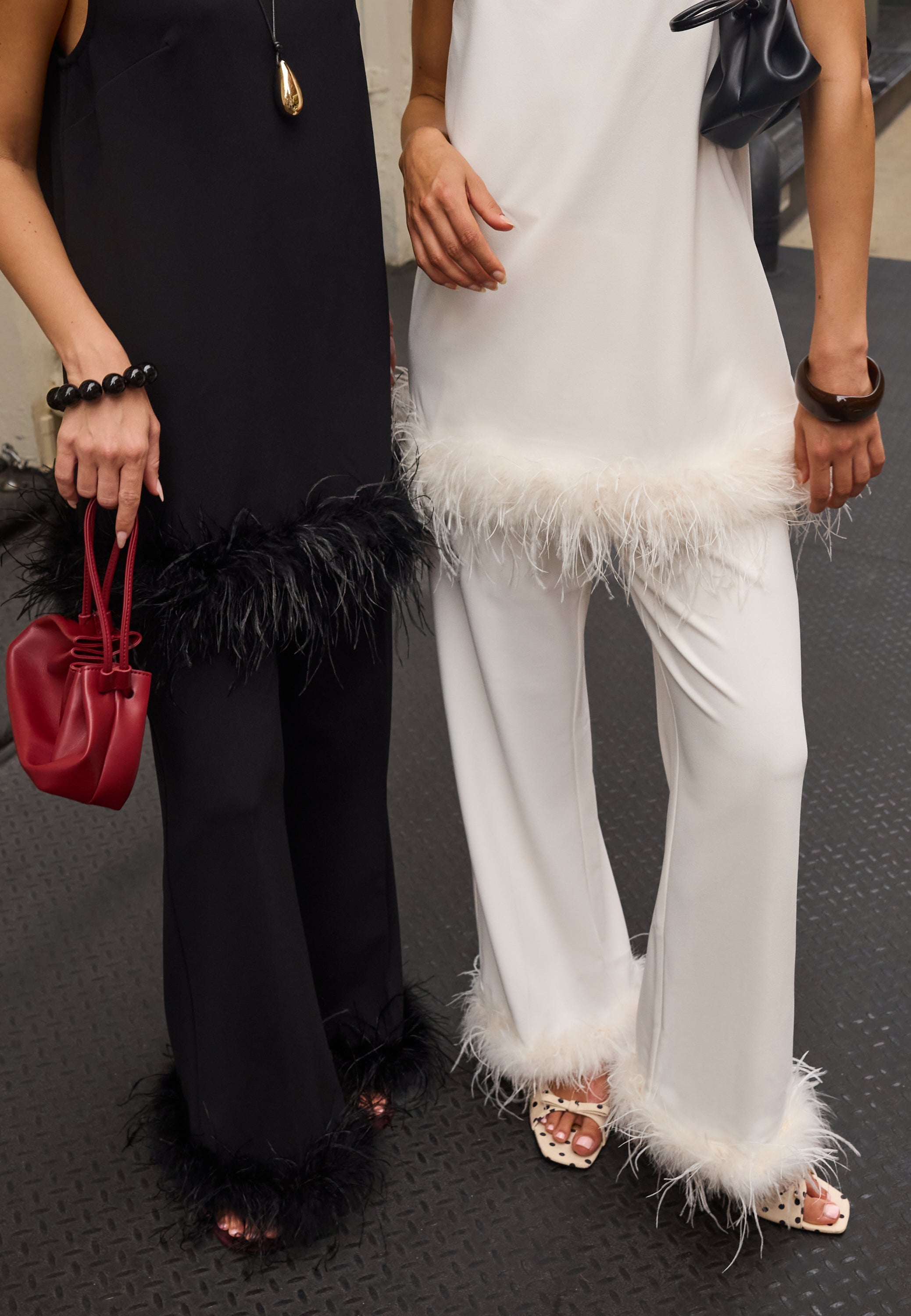 BUBBLEROOM OCCASION Feather-Hem Trousers