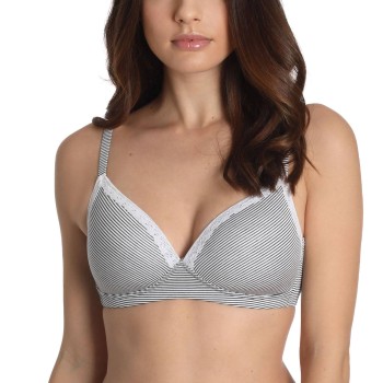 sassa BH Stripe Range Padded Soft Bra Hvid m Rand viskose B 80 Dame
