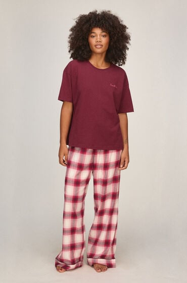 Hunkemöller Pyjama Set Check Lilla
