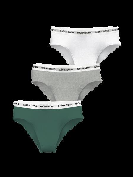 Björn Borg Logo Highwaist Briefs 3-pack Grøn, L