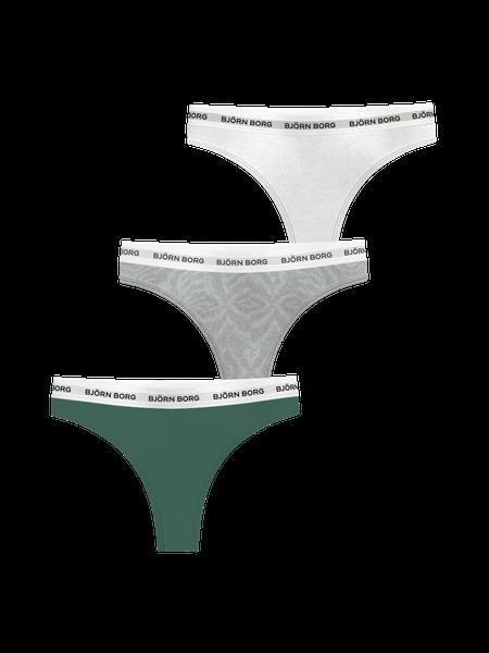 Björn Borg Logo Thongs 3-pack Grøn, L