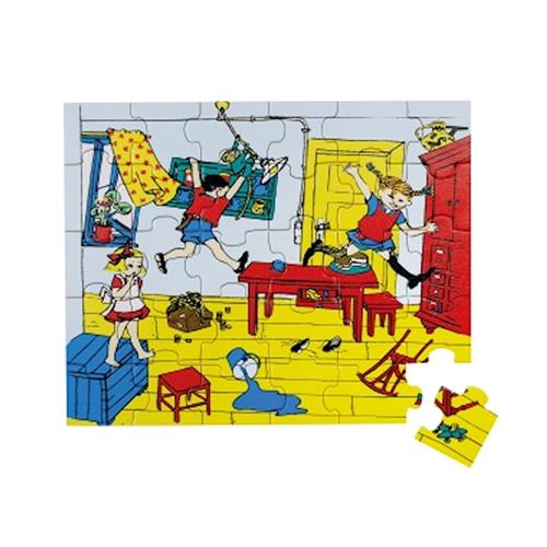 Micki Pippi Wooden Puzzle, 30 Pieces Yellow One Size  Gul  One Size 3+ Years unisex