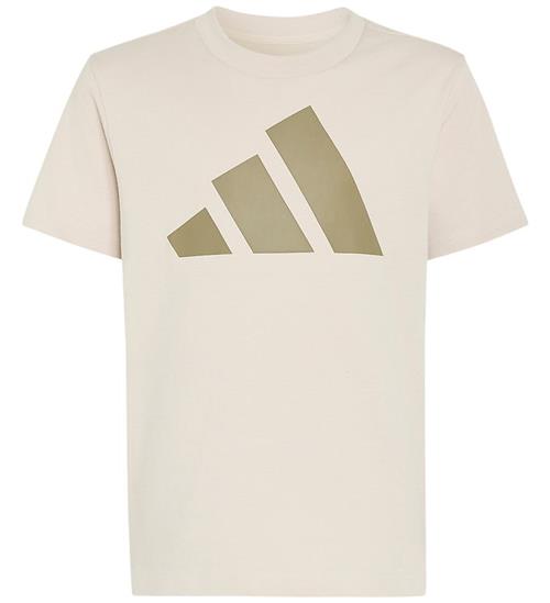 adidas Performance T-shirt - Crystal Linen/Khaki Six m. Logo
