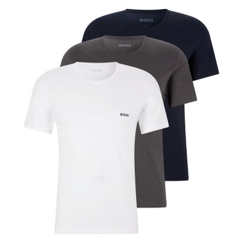 BOSS 3P Classic Crew Neck T-shirt D1 Hvid/Grå bomuld X-Large Herre