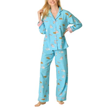 PJ Salvage Flannel Pyjama Blå bomuld Large Dame