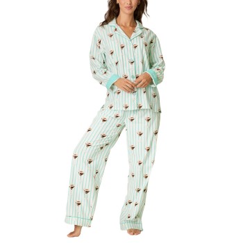 PJ Salvage Flannel Pyjama Grøn Mønster bomuld Large Dame
