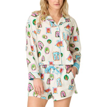 PJ Salvage Short Flannel Pyjama Flerfarvet bomuld Large Dame