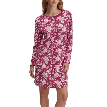 Calida Sweet Dreams Long Sleeve Nightdress D1 Vinrød  bomuld Small Dame