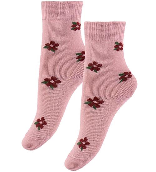 Fuzzies Strømper - 2-pak - Rose m. Blomster