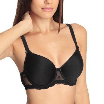 sassa BH Dotted Mesh Spacer Bra Sort polyamid E 75 Dame
