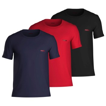 Se HUGO 3P Triplet T-Shirt D1 Rød/Blå bomuld Medium Herre hos Timarco