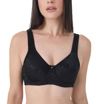 sassa BH Allover Lace-Jacquard Underwired Bra Sort polyamid B 85 Dame