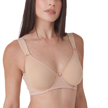 sassa BH Stripe Jacquard Minimizer Underwired Bra Beige polyamid C 75 Dame