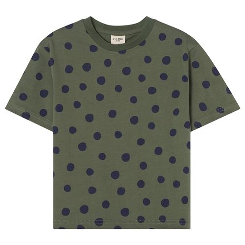 Kuling Granada SS T-Shirt Heavy Cotton Forest Green Dots Forest Green Dots-110/116 cm  Grøn  110/116 cm  unisex