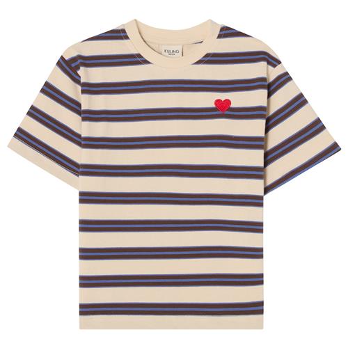 Kuling Granada SS T-Shirt Heavy Cotton Brown Stripe Brown Stripe-98/104 cm  Brun  98/104 cm  unisex