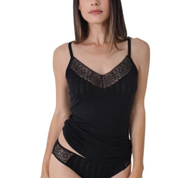 sassa Sassa Natural Striped Top Sort viskose 42 Dame