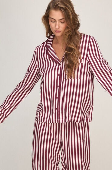 Hunkemöller Pyjama Set Poplin Ruffle Lyserød