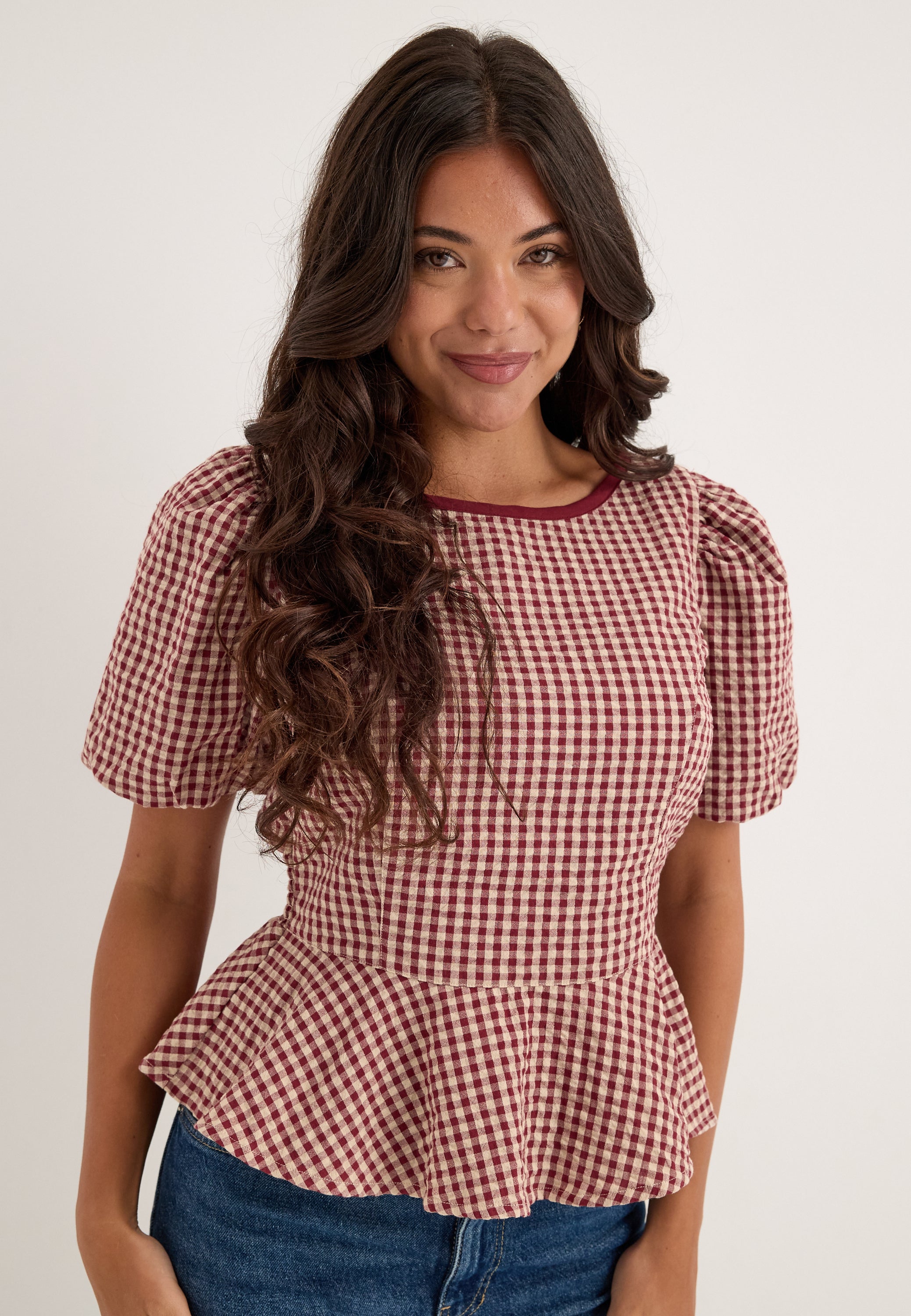 BUBBLEROOM Peplum Boatneck Blouse