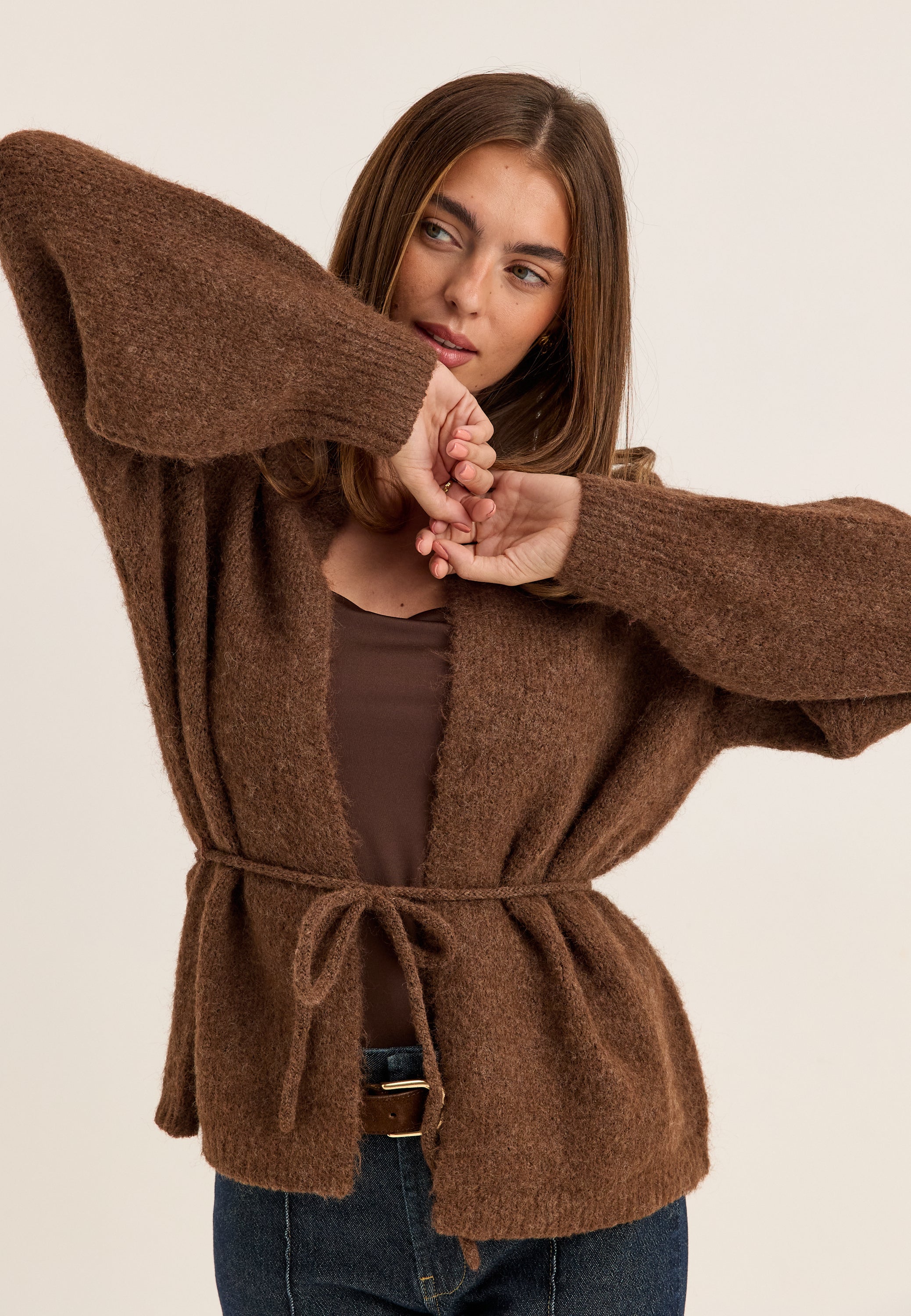 VERO MODA Vmberry Ls O-neck Tie Cardigan