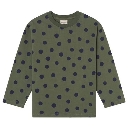 Kuling Granada LS T-Shirt Heavy Cotton Forest Green Dots Forest Green Dots-86/92 cm  Grøn  86/92 cm  unisex