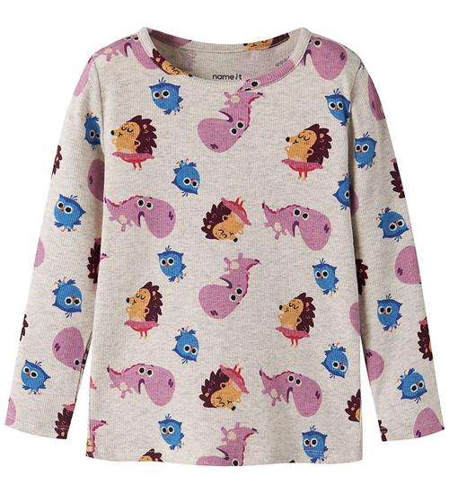 Name It Bluse - Rib - NmfAbesa - Børste - Peyote Melange